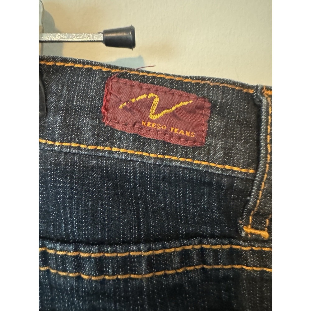 Vintage 2000's Y2K Low Rise Flare Jeans Dark Wash Button Pockets Stretch Sz 13 - Picture 7 of 10